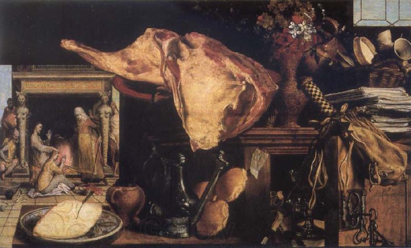 Pieter Aertsen Vanitas still-life in the background Christ in the House of Mary and Martha Spain oil painting art